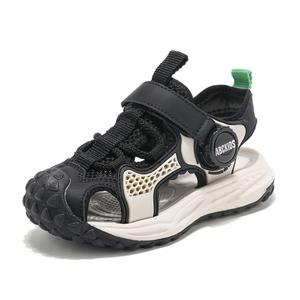 Сандалии детские, легкие, износостойкие, с амортизацией, низкие ABC KIDS, бежевый/зеленый/черный