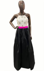 Платье с лифом, расшитым бисером, черного цвета/цвета слоновой кости Aidan Mattox