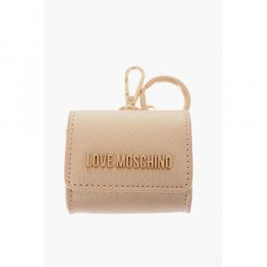 Кошелек для монет LOVE из искусственной кожи Saffiano с держателем для ключей Moschino, Gold