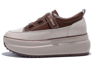 Износостойкие и легкие низкие кеды женские коричневые Junjali