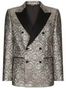 Пиджак-смокинг атласными лацканами DOLCE & GABBANA, серый