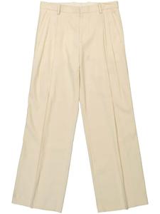 Helmut Lang прямые брюки со складками, нейтральный цвет