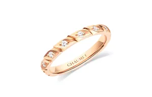 Chaumet Кольцо из розового золота 585 пробы с бриллиантом 0,14 карат для женщин