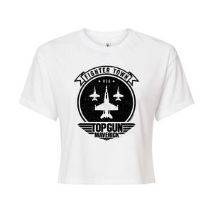 Лучший стрелок среди юниоров: укороченная футболка с рисунком Maverick «Fighter Town» Licensed Character, белый