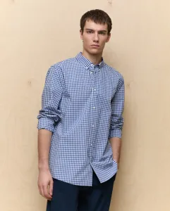 Мужская рубашка с длинным рукавом в клетку Easy Wear, синий