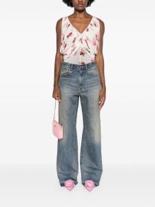 Magda Butrym боди с V-образным вырезом и сборками, белый