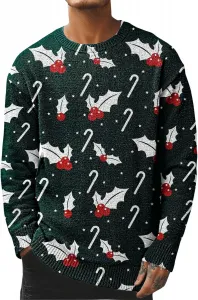 Мужской свитер с длинным рукавом и рождественским принтом