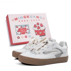 Уличные кроссовки Earthy Maillard Style, противоскользящие, износостойкие, низкие, для скейтбординга, унисекс MINGKUANG, Beige