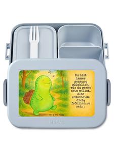 Mr. & Mrs. Panda Ланчбокс с изображением черепашьего свистка и надписью пастельно-голубого цвета