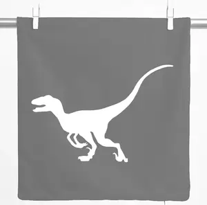 Декоративная наволочка Huuraa с изображением динозавра-велоцираптора, подарочная, 40x40 см, серо-стальной хлопок, украшение в виде велоцираптора Hellweg Druckerei