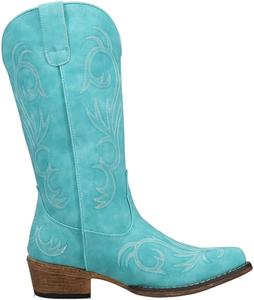 Женские ковбойские сапоги Roper Riley - голенище 12” - винтажные ковбойские сапоги для женщин с заостренным носком, гибкая подошва и амортизированная стелька, Blue