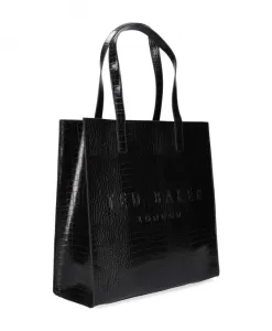 Черная сумка-шоппер из крокодиловой кожи Ted Baker, черный
