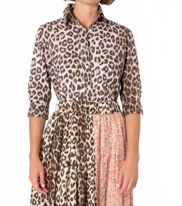 Топ Emmanuelle с рукавом средней длины в леопардовом принте LA PRESTIC OUISTON