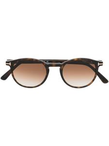 TOM FORD Eyewear солнцезащитные очки в круглой оправе, коричневый