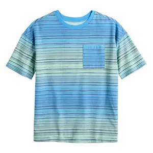 Футболка свободного кроя с карманом для мальчиков 8-20 лет, обычная и хаски Sonoma Goods For Life, цвет rough stripe teal