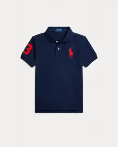 Детский поло из пике с большим пони Polo Ralph Lauren, темно-синий