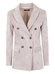 Вельветовый двубортный пиджак DRHOPE, нейтральный