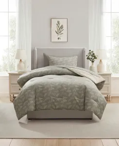 Роскошный мягкий комплект постельного белья с растительным узором, 5 предметов, размер Twin Nestl, лунно-серый