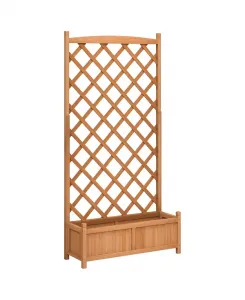 Кашпо с решеткой из массива ели коричневого цвета Vidaxl, brown