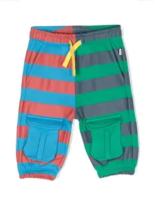 Полосатые спортивные брюки с кулиской Stella McCartney Kids, зеленый