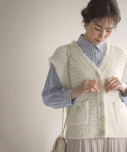 Вязаный жилет с бахромой Suite, цвет Pearl White [002]