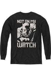 Футболка с длинным рукавом для подростков с принтом Batman Watch Gildan, черный