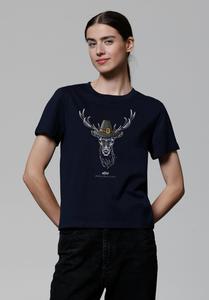 Футболка с принтом AFTS HIRSCH watapparel, темно-синий