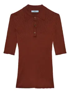 Поло с коротким рукавом ржавый цвет размер 40 Prada