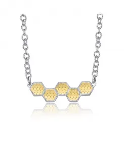 Двухцветная подвеска-бар в форме сот Rachel Glauber, white