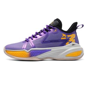 Баскетбольные кроссовки Shock Absorbers Rebound Low Top для детей и подростков Kuding, фиолетовый/оранжевый