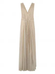 Макси-платье без рукавов с V-образным вырезом Valentino Garavani, нейтральный