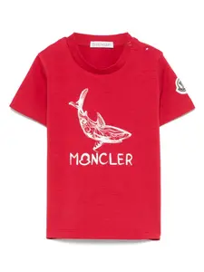 Футболка с логотипом Moncler Enfant, красный