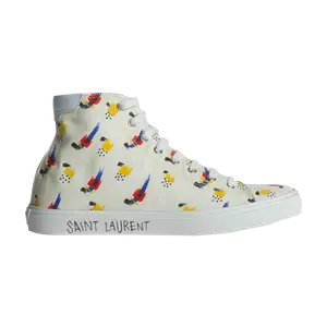 Ботинки Saint Laurent Malibu Mid, белый