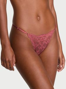 Кружевные трусики-стринги с регулируемой V-образной застежкой Dream Angels, lace seductive rose