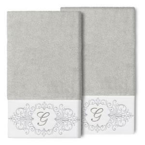 Linum Текстиль для дома Турецкий хлопок Monica Набор из 2 украшенных банных полотенец Linum Home Textiles, G