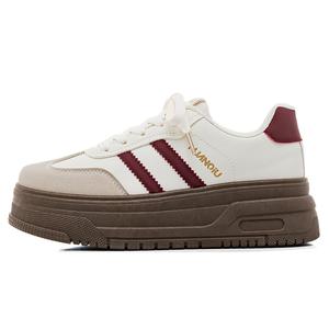 HUANQIU Slip Resistant, Abrasion Resistant, Breathable низкие повседневные кроссовки Women's Beige Red