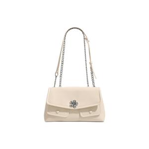 PAYOT Синтетическая кожа, наплечная сумка, кроссбоди женская Black/Ecru/Silver