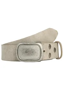 Кожаный ремень LIFEBURG by showroom 019° со сменной застежкой "Rectangle Edged Grey" Rettungsring By Showroom 019°, серый