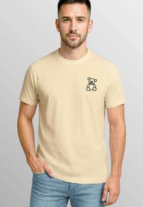 Футболка Neverless MIT LOGO TEDDY BÄR POLYGON STYLE FASHION, Natur/Light Pink