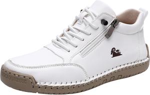 Nevova Мужская и женская обувь Ретро ортопедические туфли с боковой молнией Легкие уличные ботинки на все сезоны Высокие ботинки с поддержкой свода стопы Удобная обувь для ходьбы Водонепроницаемые кожаные ботинки Generic, White #3