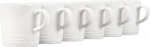 Керамические кружки Le CreusetLondon, 340 мл каждая, белые, набор из 6 штук