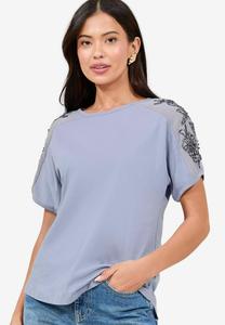 Футболка с принтом REGULAR FIT Lipsy, синий