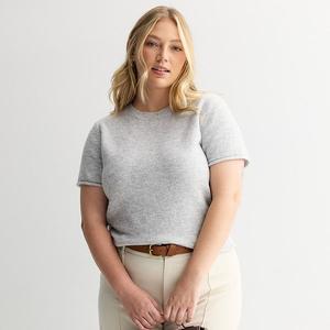 Джемпер с коротким рукавом для подростков Plus Size So, Gray Fox Heather