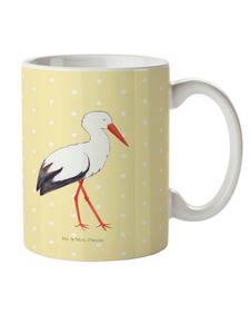 Детская кружка с изображением аиста, без слов, пастельно-желтого цвета Mr. & Mrs. Panda