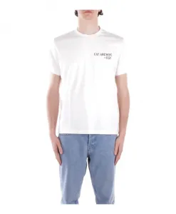 Футболка с логотипом спереди, приталенного кроя, из хлопка. Fay, белый