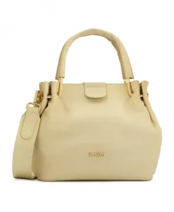 Элегантная кремовая сумочка со складками на ручках. Kazar, бежевый