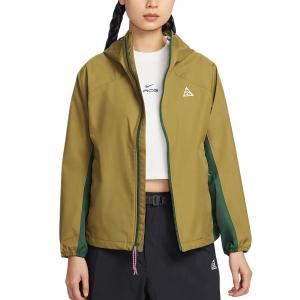 Куртка-ветровка ACG FW25 для треккинга, водонепроницаемая, ветрозащитная, дышащая, легкая, женская Nike, anti-aircraft gun оливково-зеленый/anti-aircraft gun оливково-зеленый/fir зеленый/mountain белый