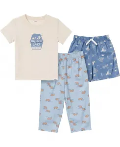 Пижамный комплект для мальчиков: футболка, шорты и брюки, Rock & Roll, размер 5T Gerber, синий