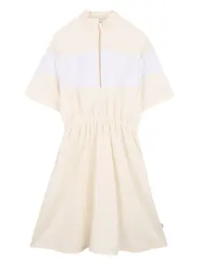 Платье с короткими рукавами BOSS Kidswear, бежевый