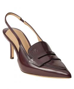 Женские кожаные лоферы Khloe с открытой пяткой Lauren Ralph Lauren, Dark Garnet